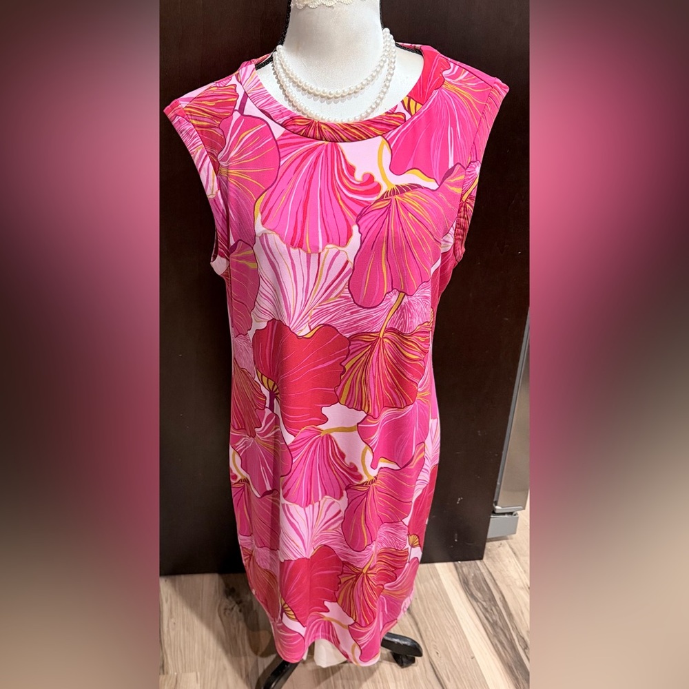 Trina Turk Pink and Yellow Swirl Dress